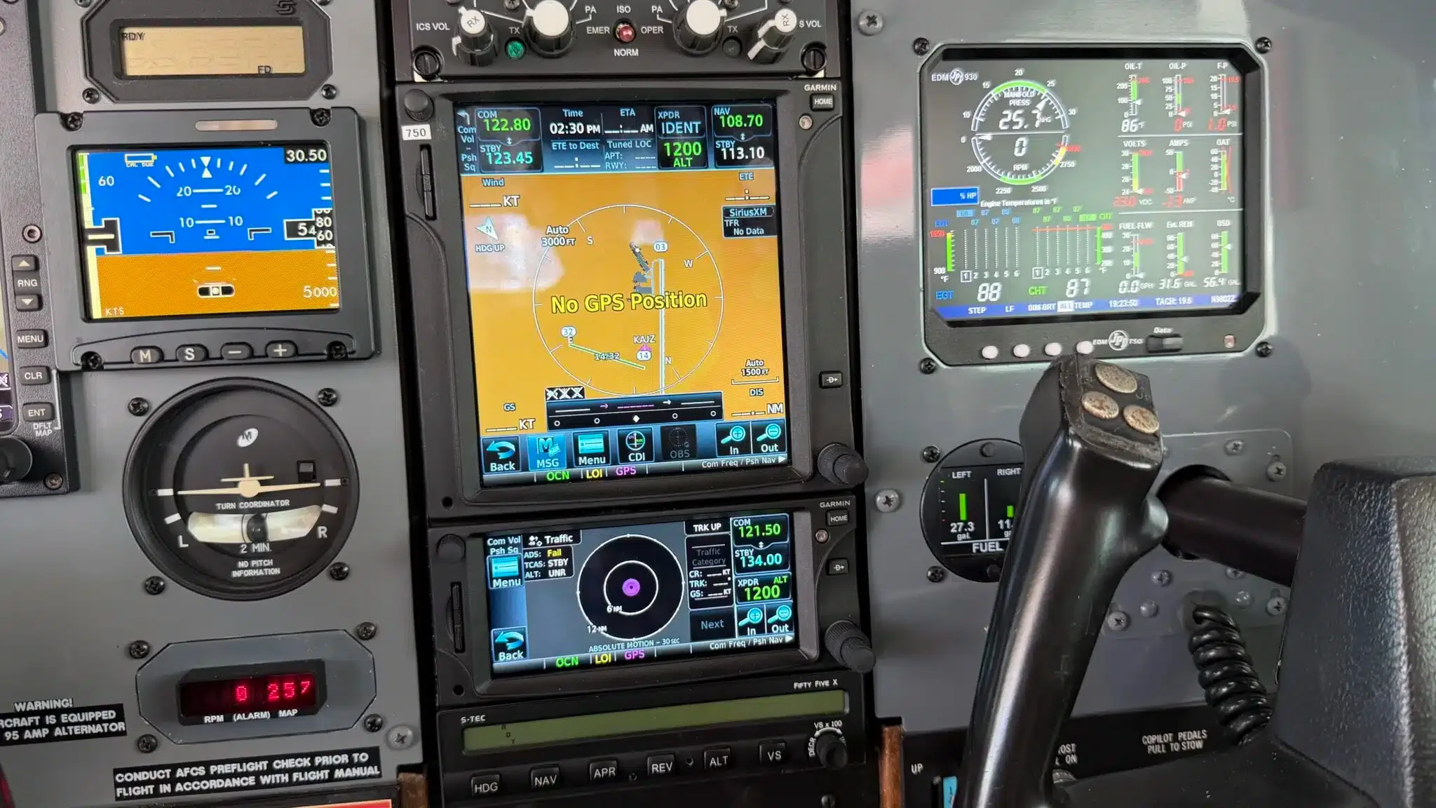 Avionics suite of a 1982 Cessna U206G Stationair.