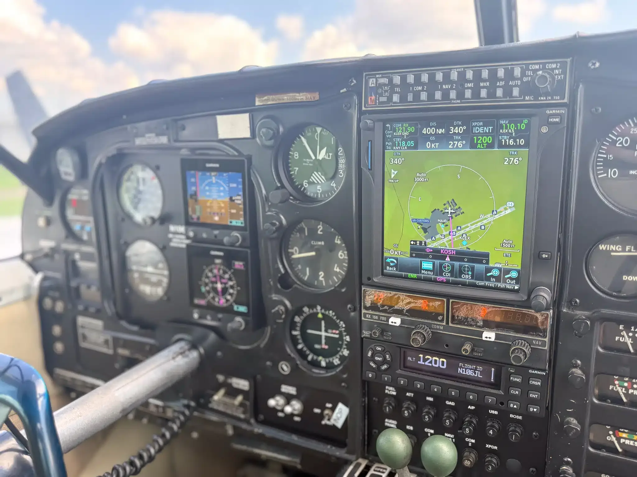 Avionics suite of a 1963 Piper Aztec.