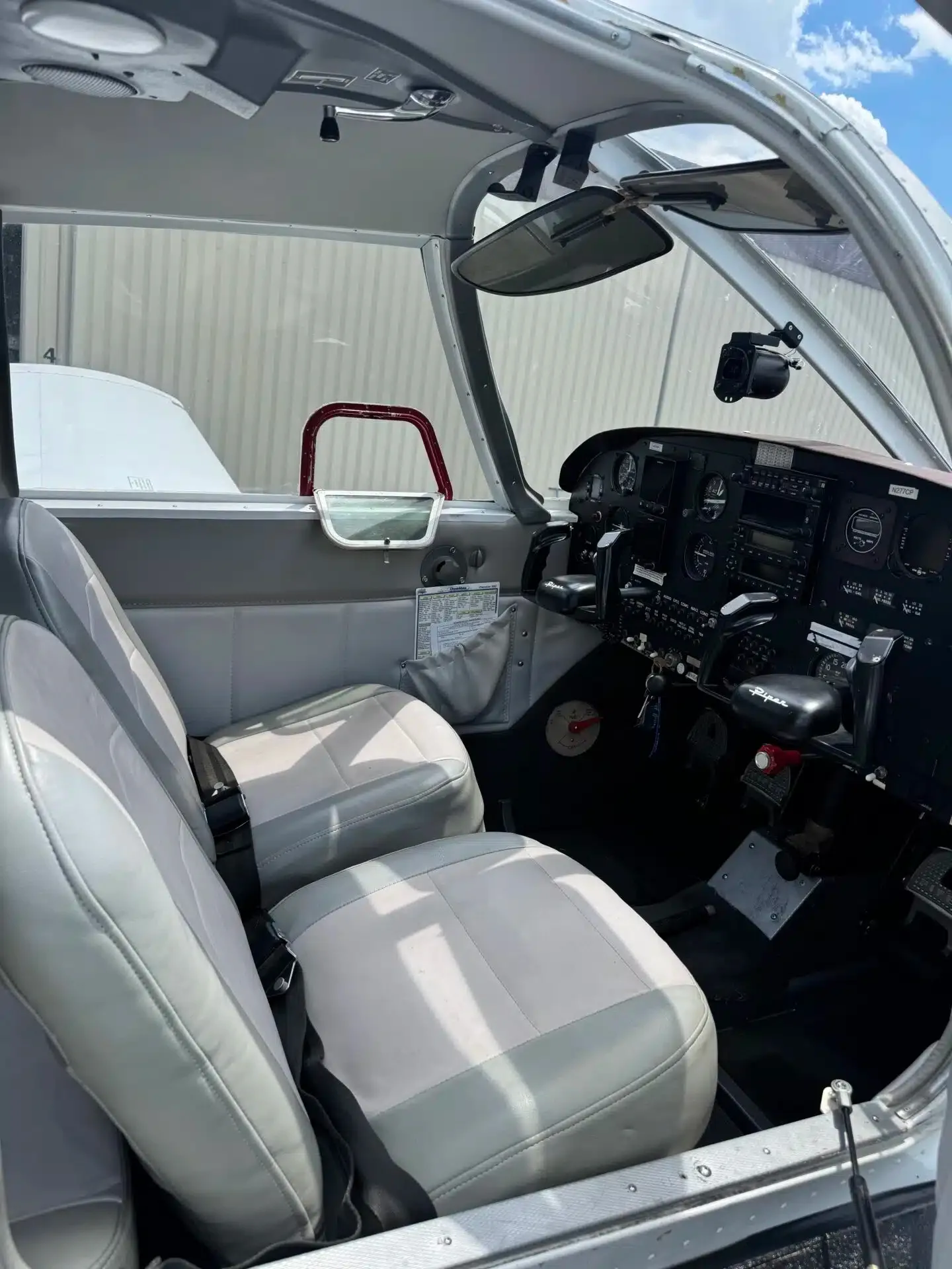 Cockpit and instrument panel of a 1961 Piper Cherokee 160.