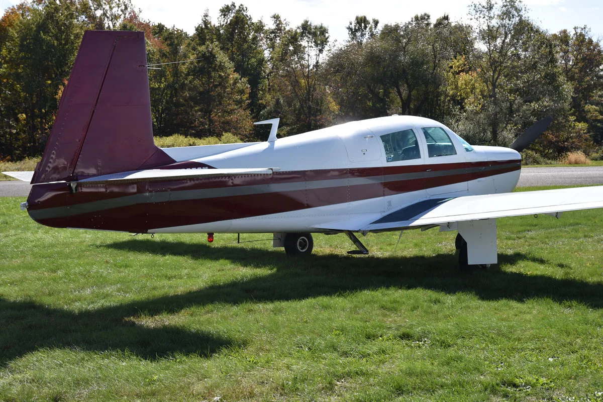 Cockpit and instrument panel of a 1966 Mooney M20C.
