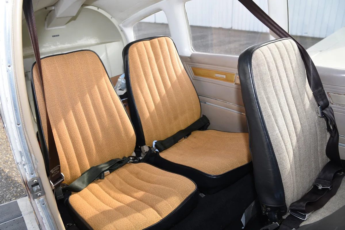 Cabin interior of a 1975 Piper PA-28R-200 Arrow II.