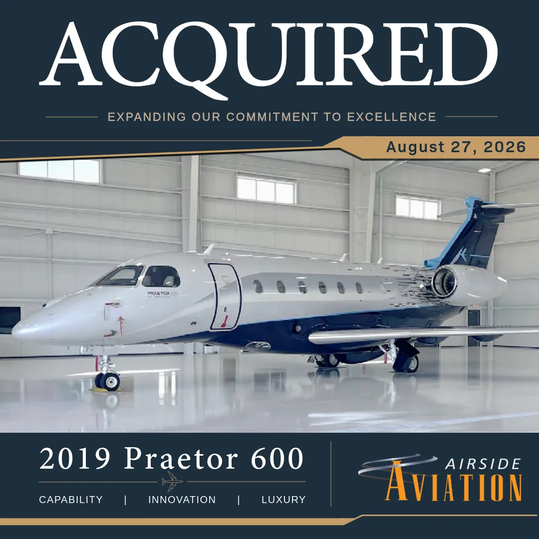 Exterior view of a 2019 Jet Praetor 600.