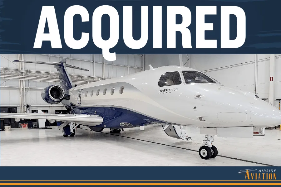 Exterior view of a 2020 Jet Praetor 600.