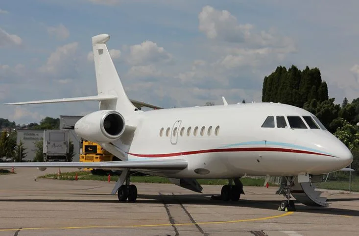 Exterior view of a 2000 Jet Falcon 2000.