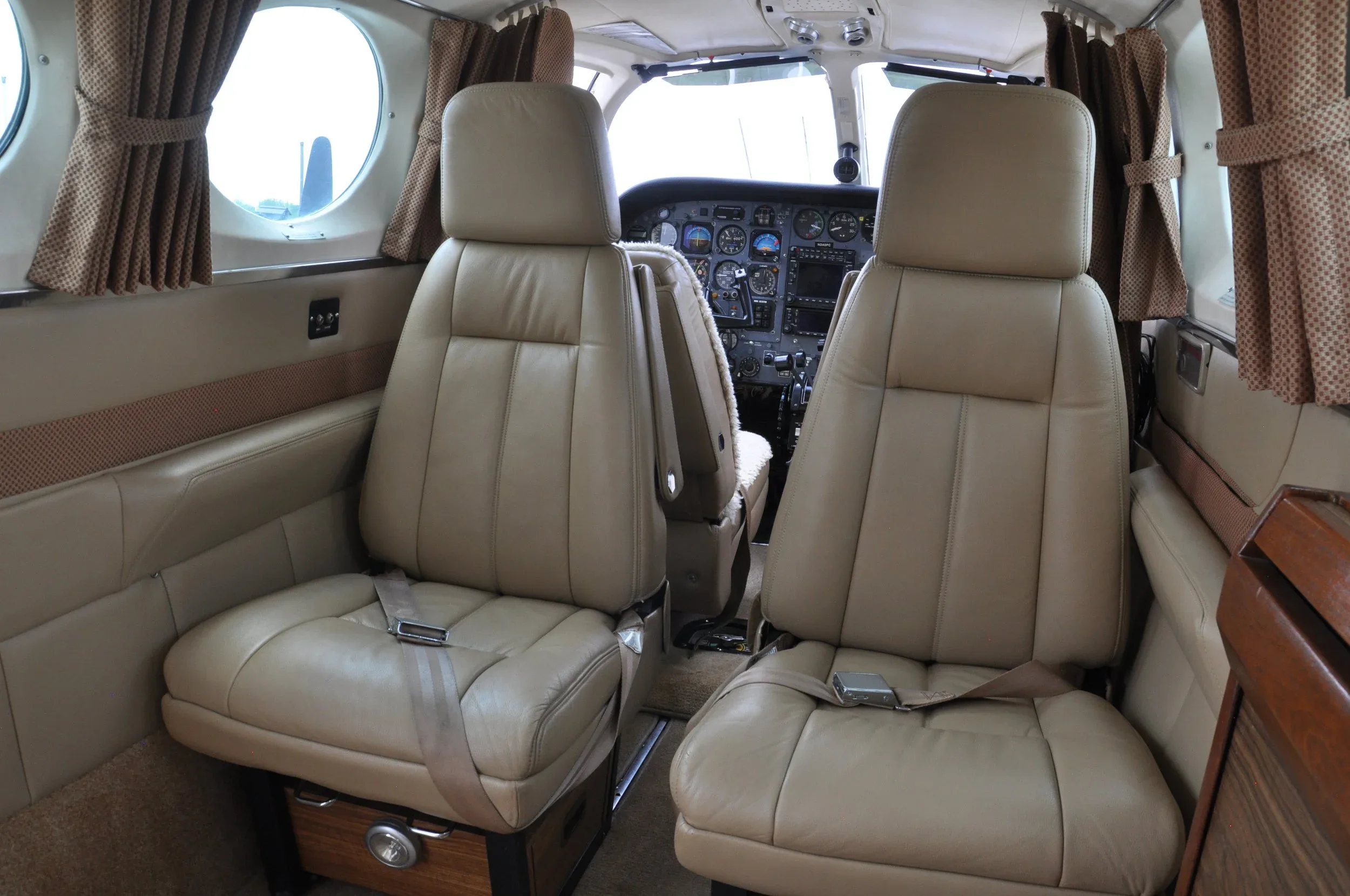 Cabin interior of a 1980 AKC AVIATION 340A Aircraft.
