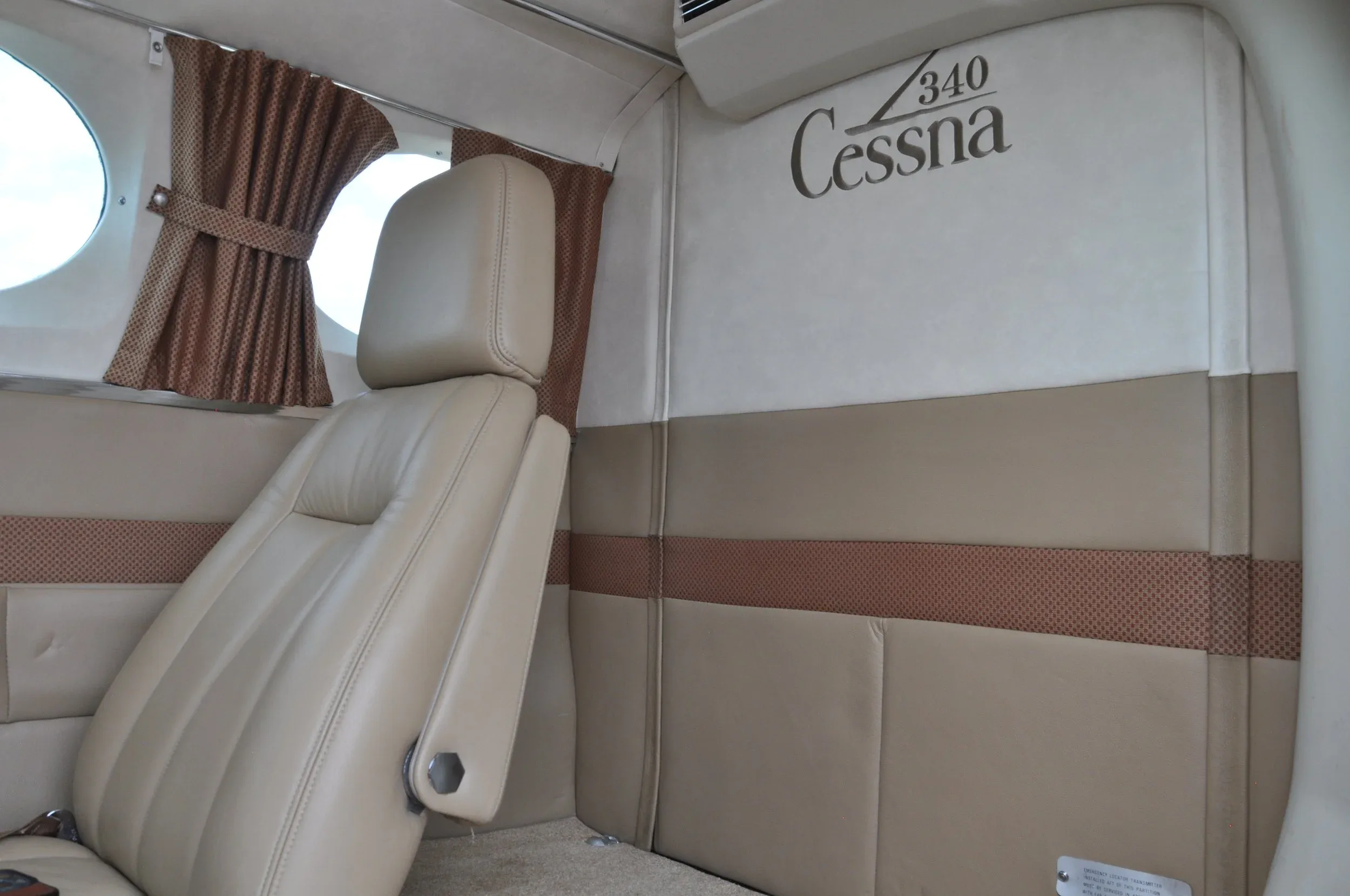 Cabin interior of a 1980 AKC AVIATION 340A Aircraft.