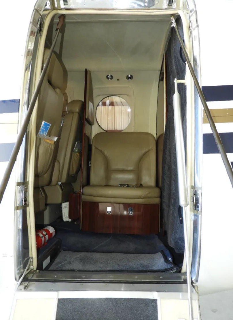 Cabin interior of a 2007 Beechcraft King Air C90GT sn 1828 YV2419 entrance.