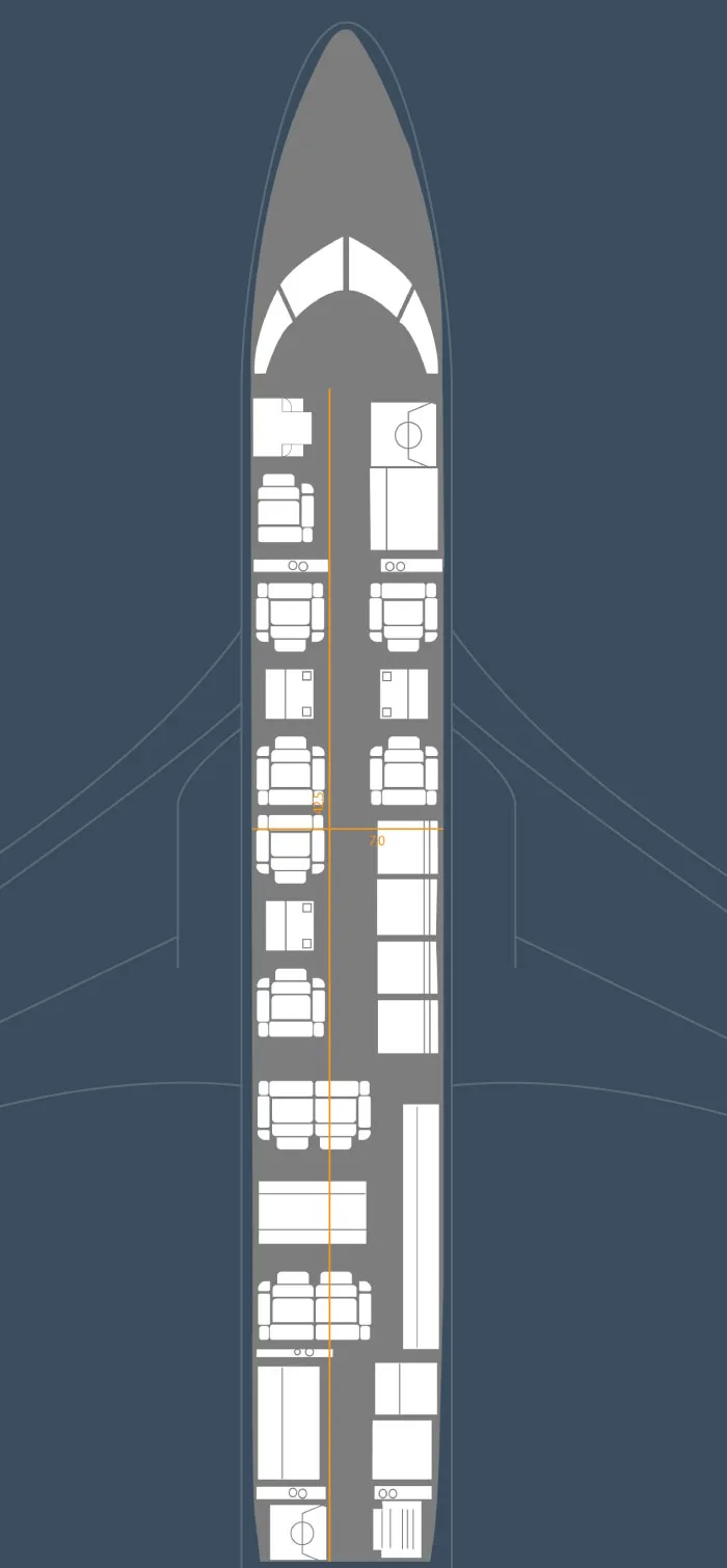 Specification or layout diagram for a 2008 Gulfstream G550 SN5194.