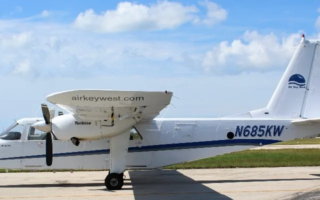 Marketing image of a 1983 Britten Norman Islander BN-2T.
