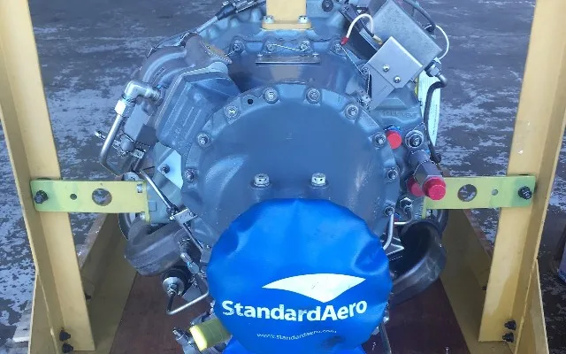 Engine detail of a 1983 Britten Norman Islander BN-2T.