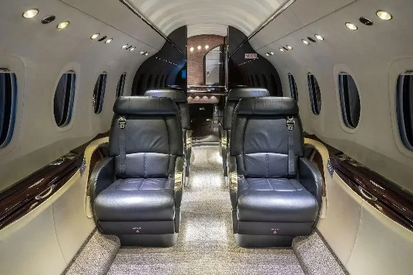 Cabin interior of a 2022 Cessna Citation Latitude.