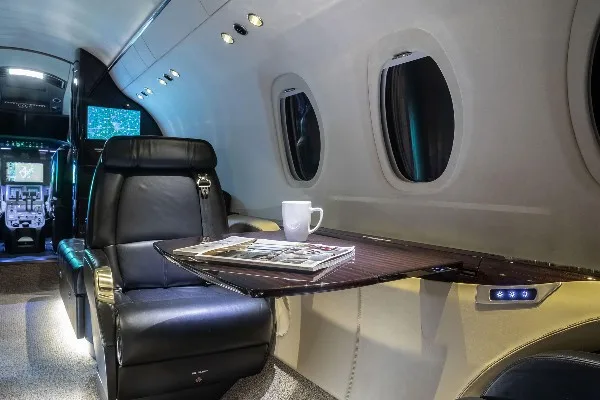 Cabin interior of a 2022 Cessna Citation Latitude.