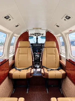 Cabin interior of a 1979 Piper Navajo Chieftain PA-31-350.