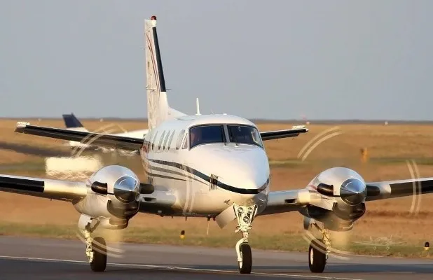 Exterior view of a 1981 Beech King Air C90.
