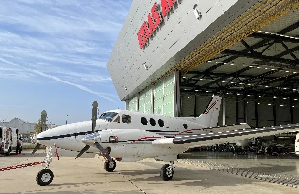 Exterior view of a 1981 Beech King Air C90.