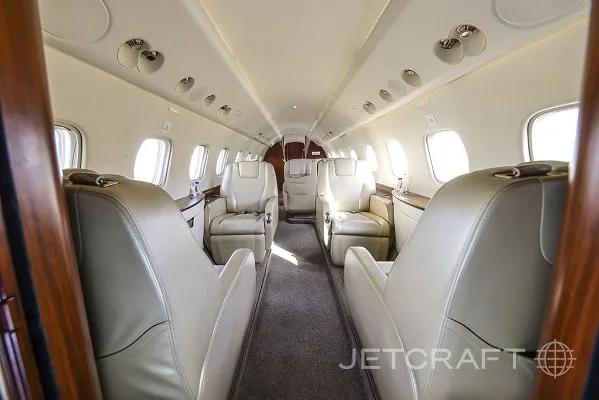 Cabin interior of a 2012 Embraer Legacy 650.