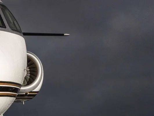 Engine detail of a 2001 Gulfstream G200.