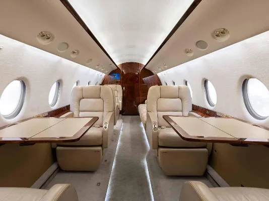 Cabin interior of a 2001 Gulfstream G200.
