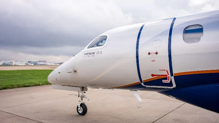 Exterior view of a 2019 Embraer Phenom 300, 2-EMBR.