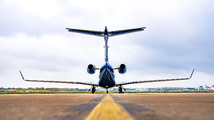 Exterior view of a 2019 Embraer Phenom 300, 2-EMBR.
