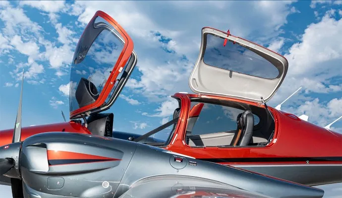Cockpit and instrument panel of a 2027 Diamond TwinStar DA42.