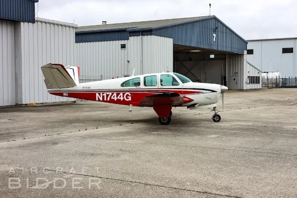 Exterior view of a 1962 Beech Bonanza P35.