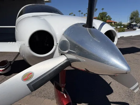 Engine detail of a 2014 Cessna T240.