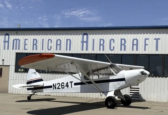 Exterior view of a 1953 Piper Super Cub PA-18, N264T.