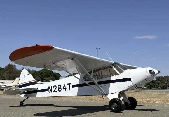 Exterior view of a 1953 Piper Super Cub PA-18, N264T.