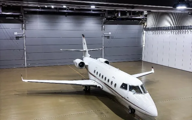 Exterior view of a 2003 Gulfstream G200, HS-LEE.