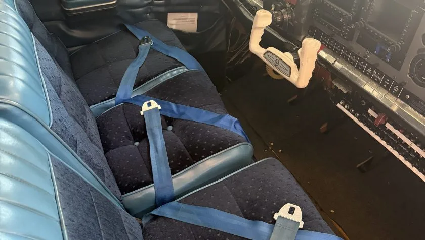 Cabin interior of a 1951 Beechcraft Twin Bonanza.