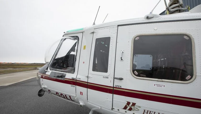 Exterior view of a 1968 Bell 205A1 30018, C-GQLL.