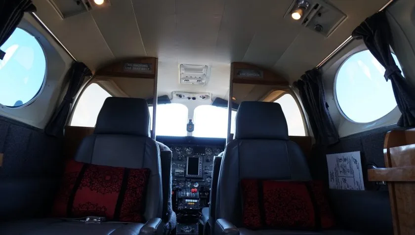 Cabin interior of a 1968 Cessna 421 SN 0142.