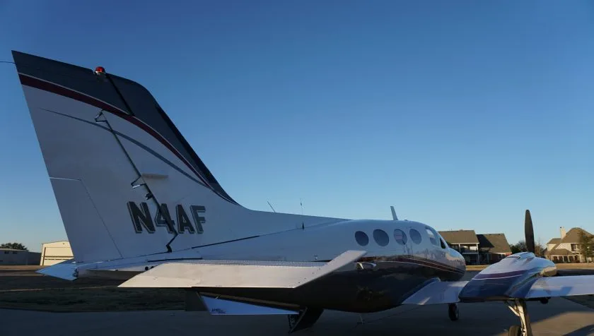Exterior view of a 1968 Cessna 421 SN 0142, N4AF.