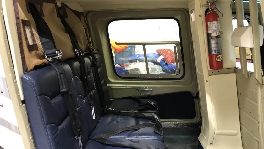 Cabin interior of a 1971 Bell 206B 612.