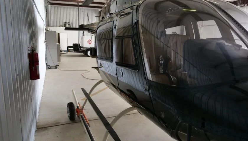 Exterior view of a 1974 Bell 206BIII 1235, N975TR.