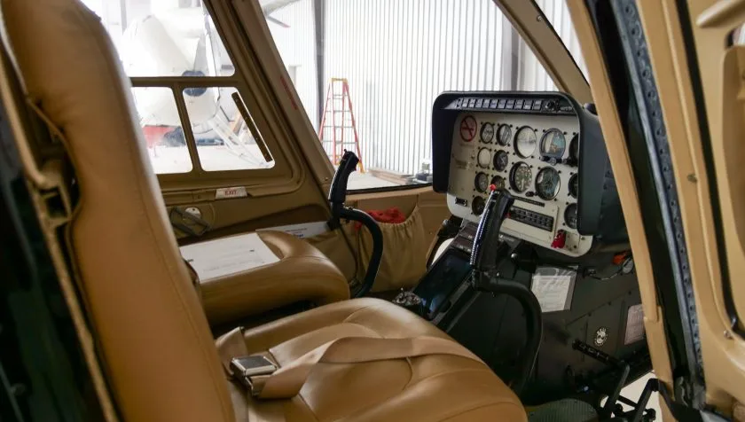 Cabin interior of a 1974 Bell 206BIII 1235.