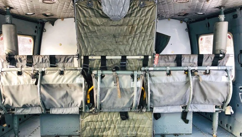 Cabin interior of a 1975 Bell B205A1+ 30212.