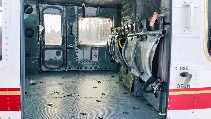 Cockpit and instrument panel of a 1975 Bell B205A1+ 30212.