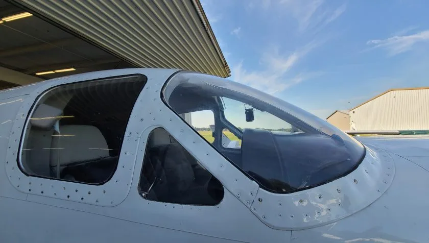 Exterior view of a 1976 Cessna 421C 71, N369RM.