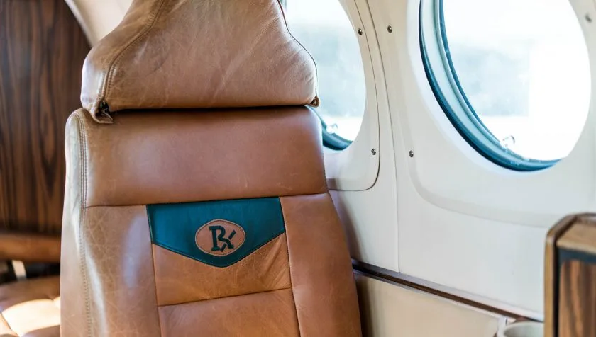 Cabin interior of a 1977 Beechcraft King Air A100 B-0236.