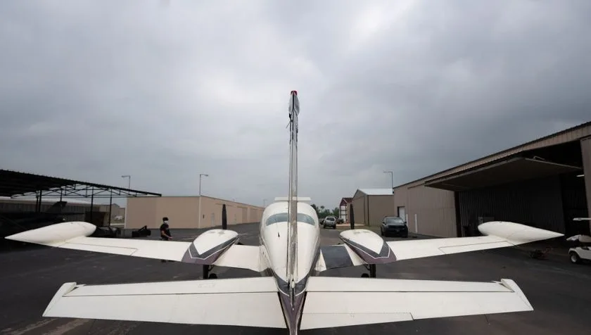 Exterior view of a 1978 Cessna 310R 1325, N6186X.
