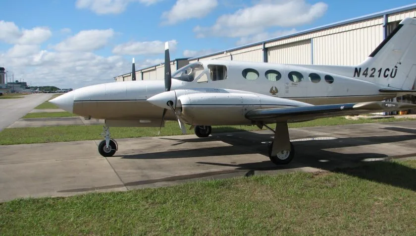 Exterior view of a 1978 Cessna 421C 421C-0515, N421CU.