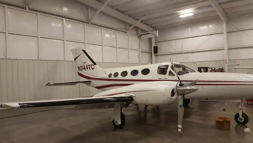 Exterior view of a 1978 Cessna 421C 424, N344TC.