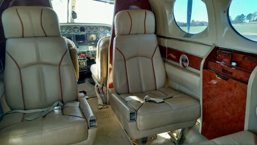 Cabin interior of a 1978 Cessna 421C 424.