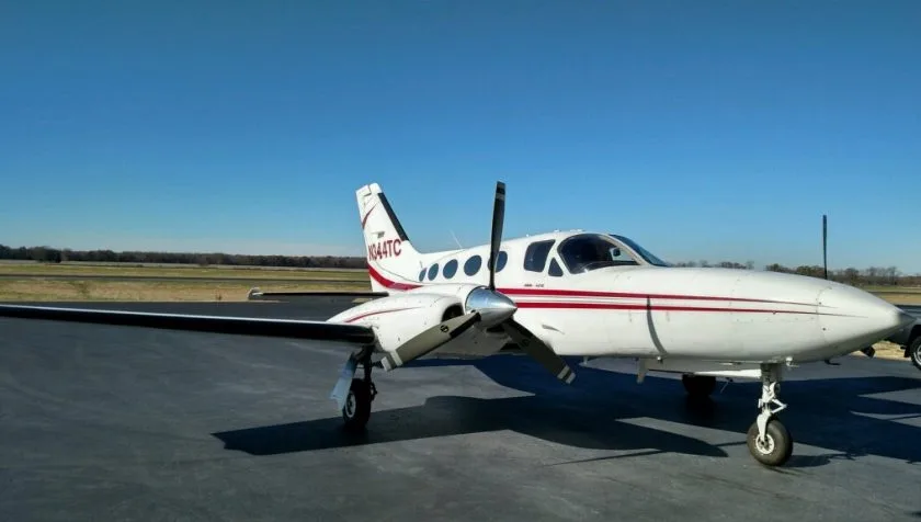 Exterior view of a 1978 Cessna 421C 424, N344TC.
