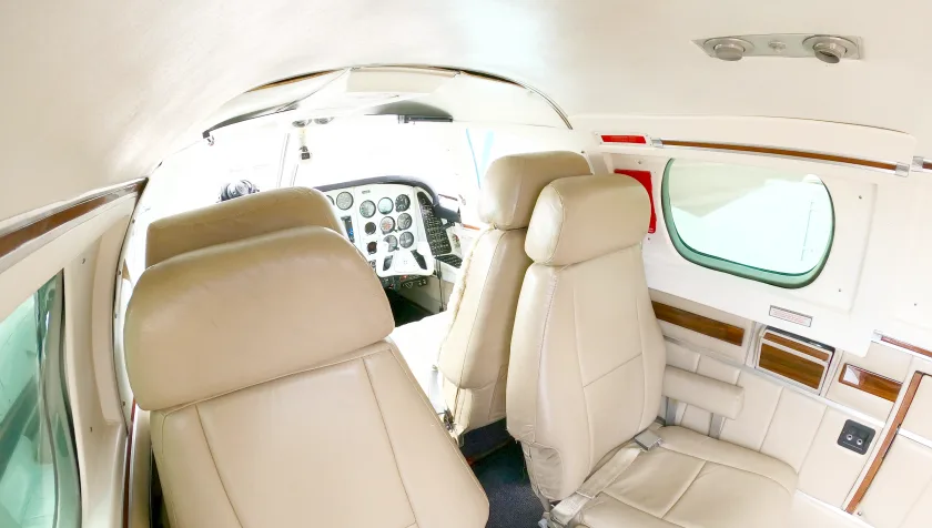 Cabin interior of a 1979 Beechcraft B60 Duke P506.