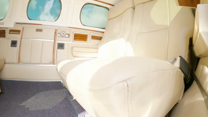 Cabin interior of a 1979 Beechcraft B60 Duke P506.