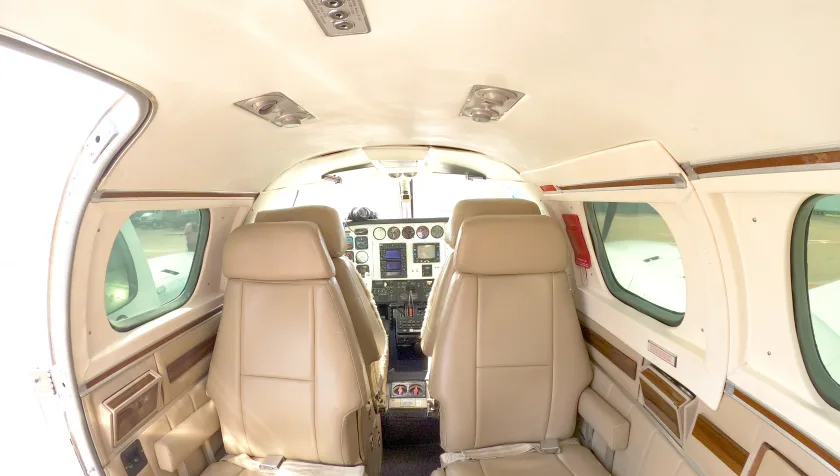Cabin interior of a 1979 Beechcraft B60 Duke P506.