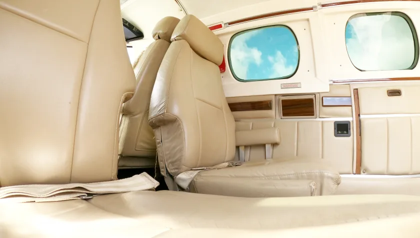 Cabin interior of a 1979 Beechcraft B60 Duke P506.